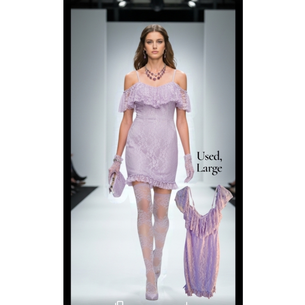Elegant Lavender Lace Dress